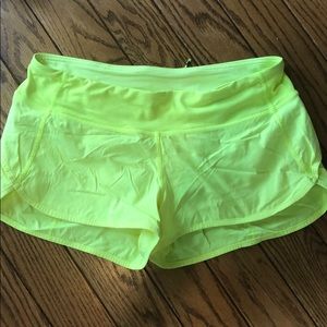 Neon yellow Run Times shorts